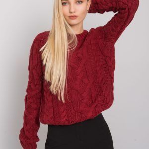 Burgundy sweater with braids Milford RUE PARIS