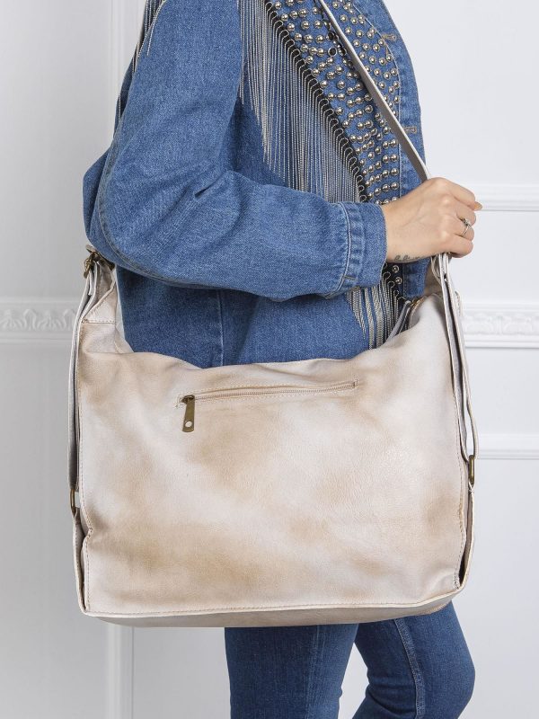 Light Beige Longitudinal Bag