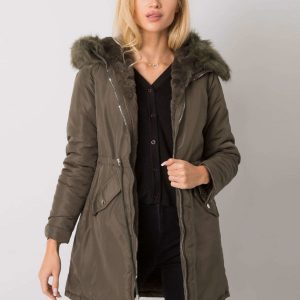 Khaki double-sided jacket with hood Obinne