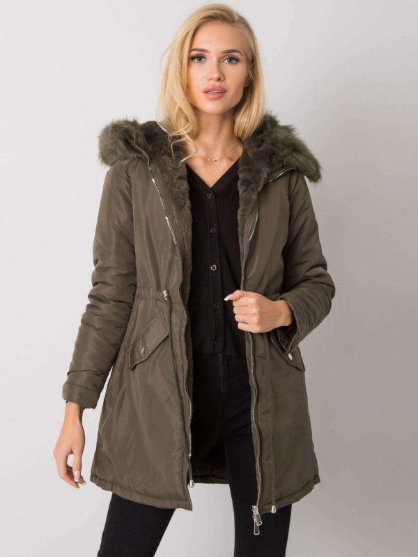 Khaki double-sided jacket with hood Obinne