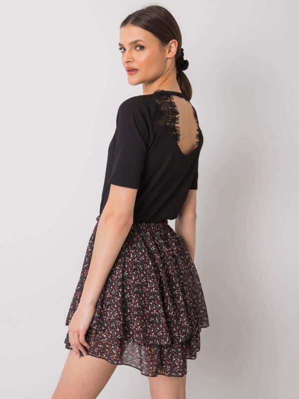 Black blouse with lace Salena RUE PARIS