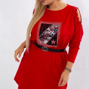 Red Plus Size Catching Dress