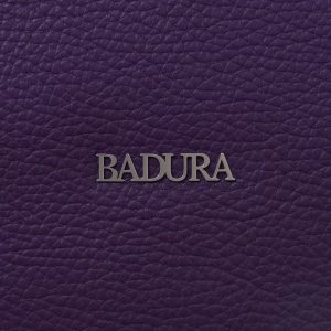 Purple leather women's handbag BADURA