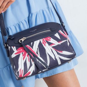 Dark Blue Printed Handbag