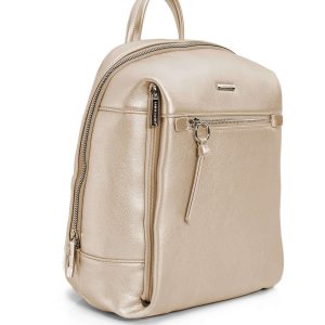 LUIGISANTO gold eco-leather backpack