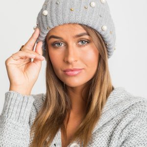 Gray cap with applique