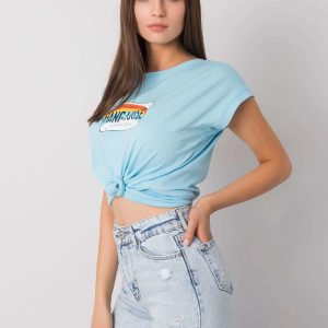 Light blue T-shirt with Aloha print