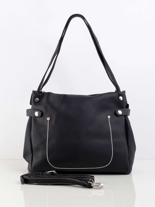 Black eco-leather city bag