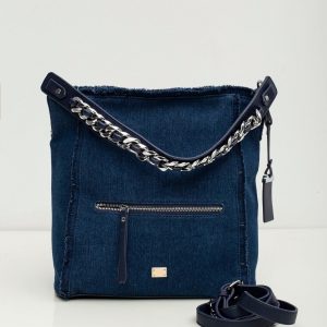 Dark blue bag with decorative handle