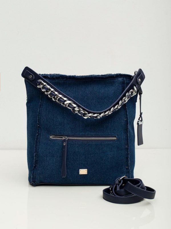 Dark blue bag with decorative handle