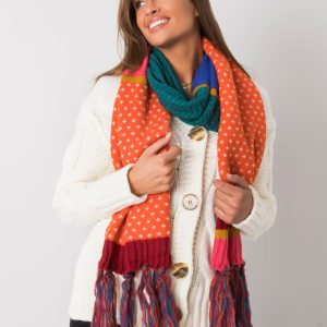 Orange scarf with fringes