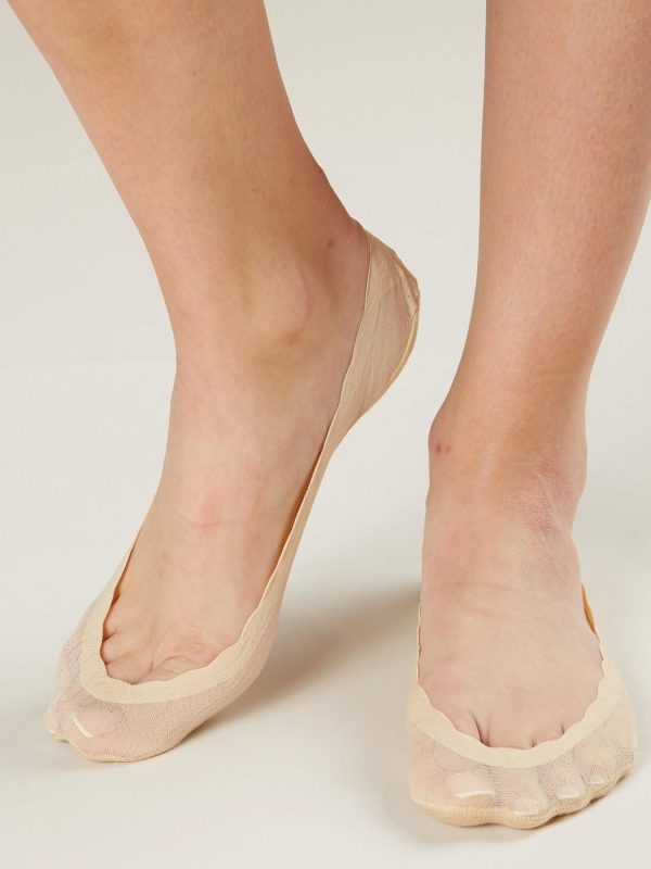 Beige bamboo ballerinas socks