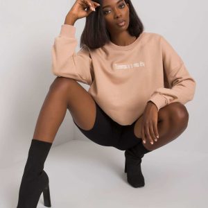 Beige sweatshirt with inscription Yanett