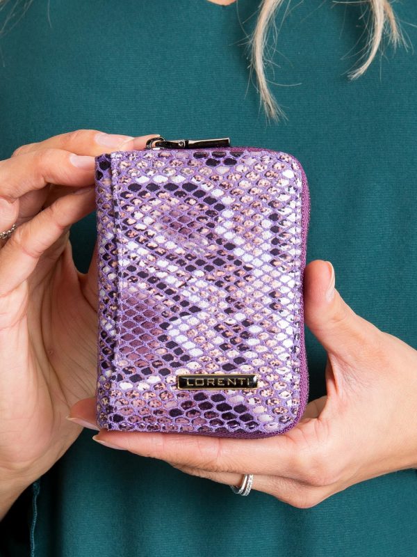 Purple small wallet with patterns