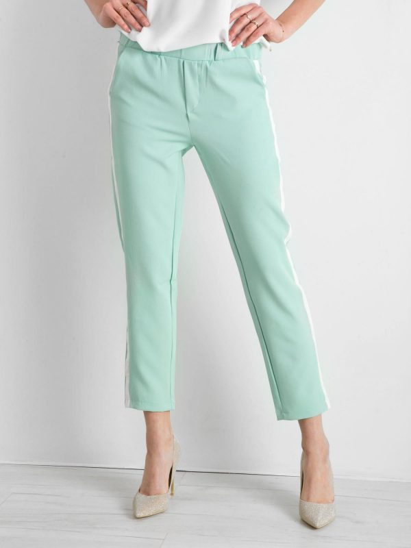 Mint women's pants with stripes