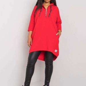 Red plus size cotton sweatshirt Adreana