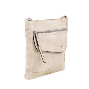 Beige Women's Shoulder Bag in Eco Leather