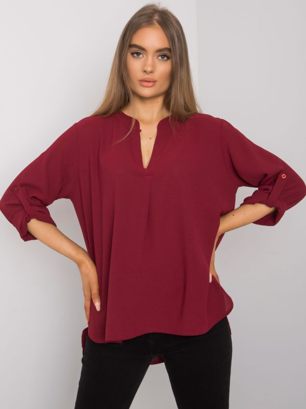 Burgundy oversized Portland blouse