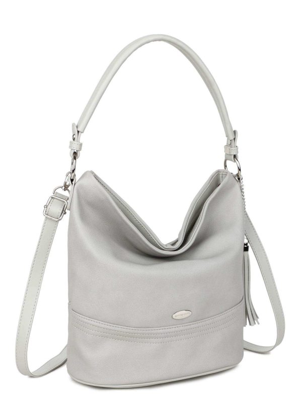 LUIGISANTO Women's Grey Shoulder Bag