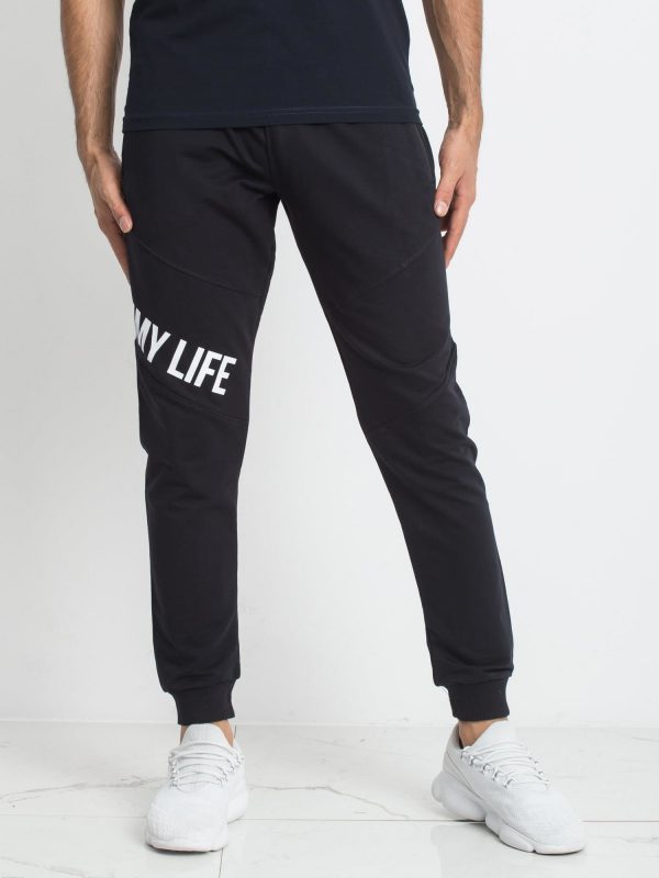 TOMMY LIFE Men's Navy Blue Sweatpants