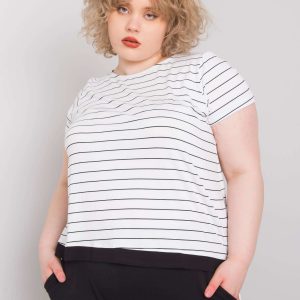 White plus size blouse with viscose Lilianne