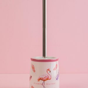 Pink toilet brush