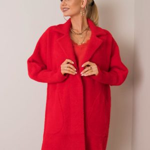 Nora's red alpaca coat