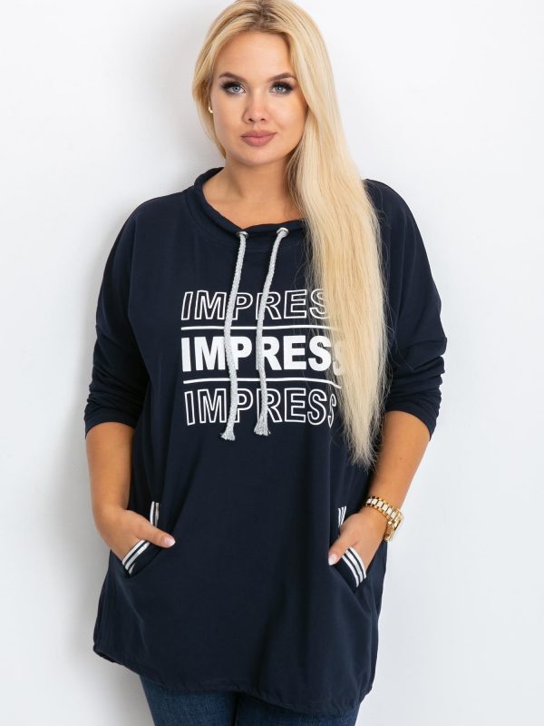 Navy blue plus size Impress sweatshirt