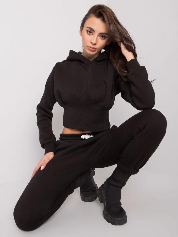 Black sweatsuit set with trousers Ambretta