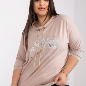 Light beige plus size blouse with Lorraine straps