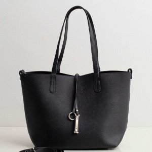 Black saffiano shopper