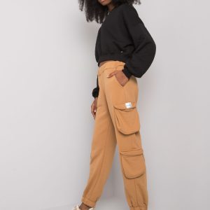 Camel women's sweatpants with pockets Mila RUE PARIS