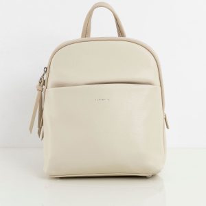 Light beige eco-leather backpack