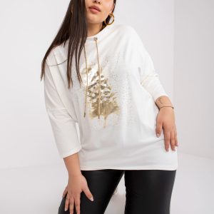 Ecru cotton blouse plus size Manon