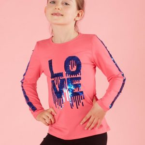 Dark pink children's blouse with sequins