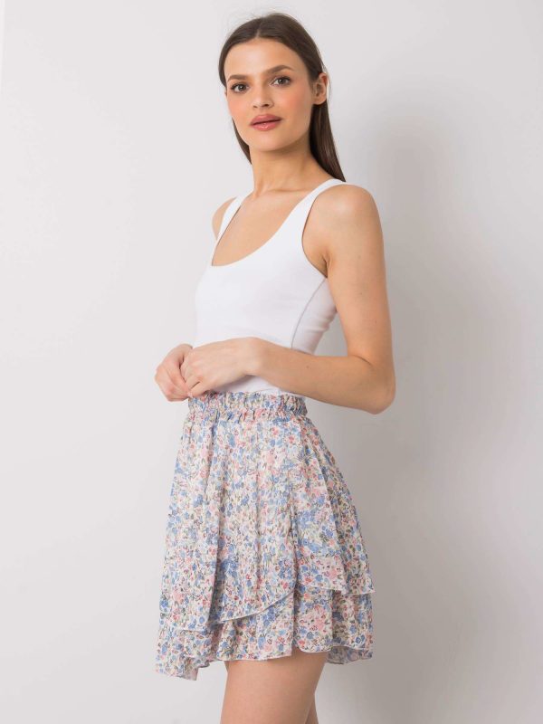 White-blue skirt with flounce Yaritza