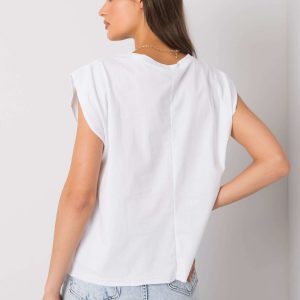 White T-shirt with Malibu print