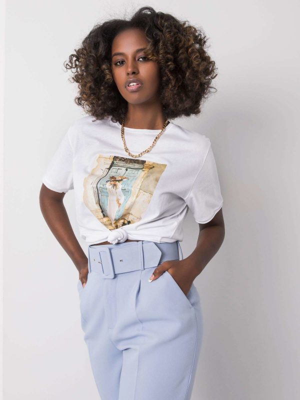 White T-shirt with print by Benthe