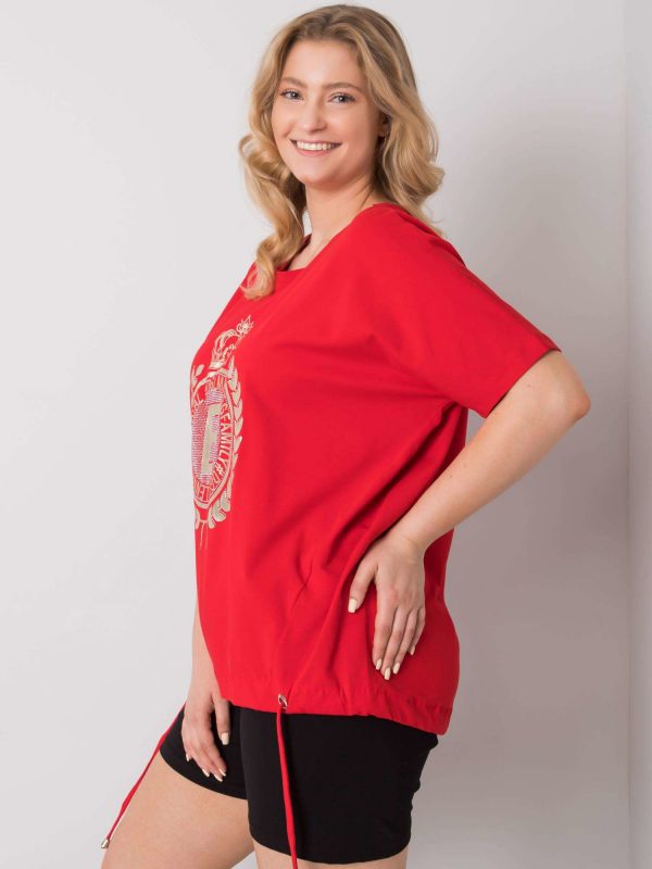 Ruthie's red plus size blouse