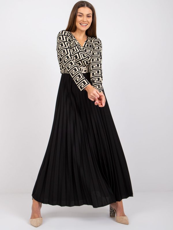 Black and Beige Pleated Dress Chennai