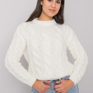 Ecru women's sweater with braids Florianna RUE PARIS