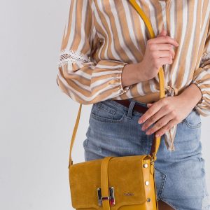 Dark Yellow Leather Messenger Messenger