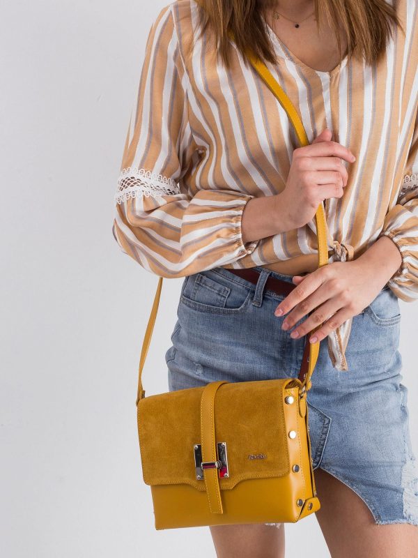 Dark Yellow Leather Messenger Messenger