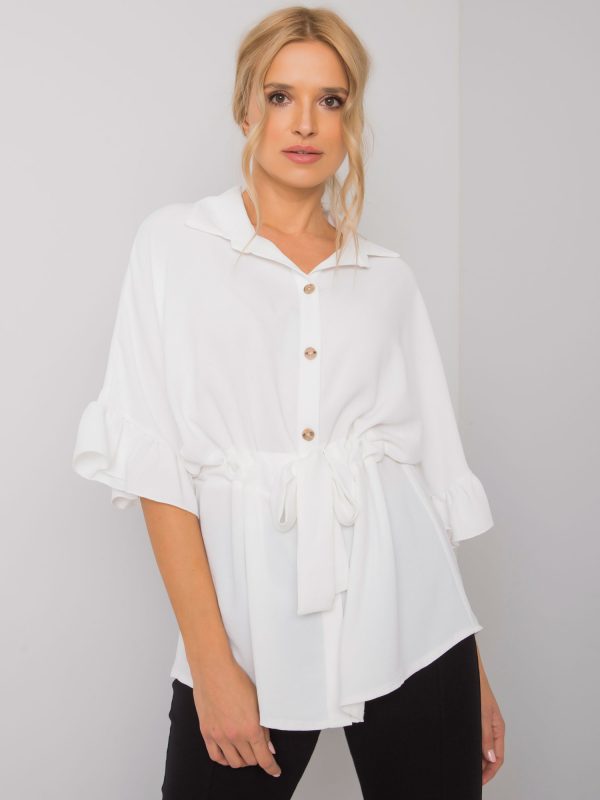 White blouse with binding Marcia RUE PARIS