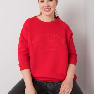 Vincente Red Plus Size Hooded Sweatshirt