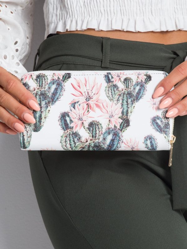 White wallet in cacti