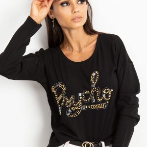 RUE PARIS Megan Black Blouse