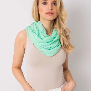 Green scarf in hearts