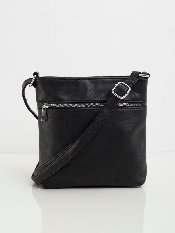 Black Eco Leather Messenger Bag