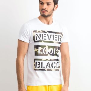 Men's T-shirt cotton with print white